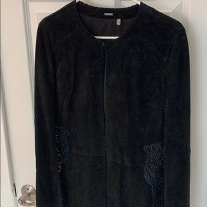 Elie Tahari Black Suede Jacket - Size Small